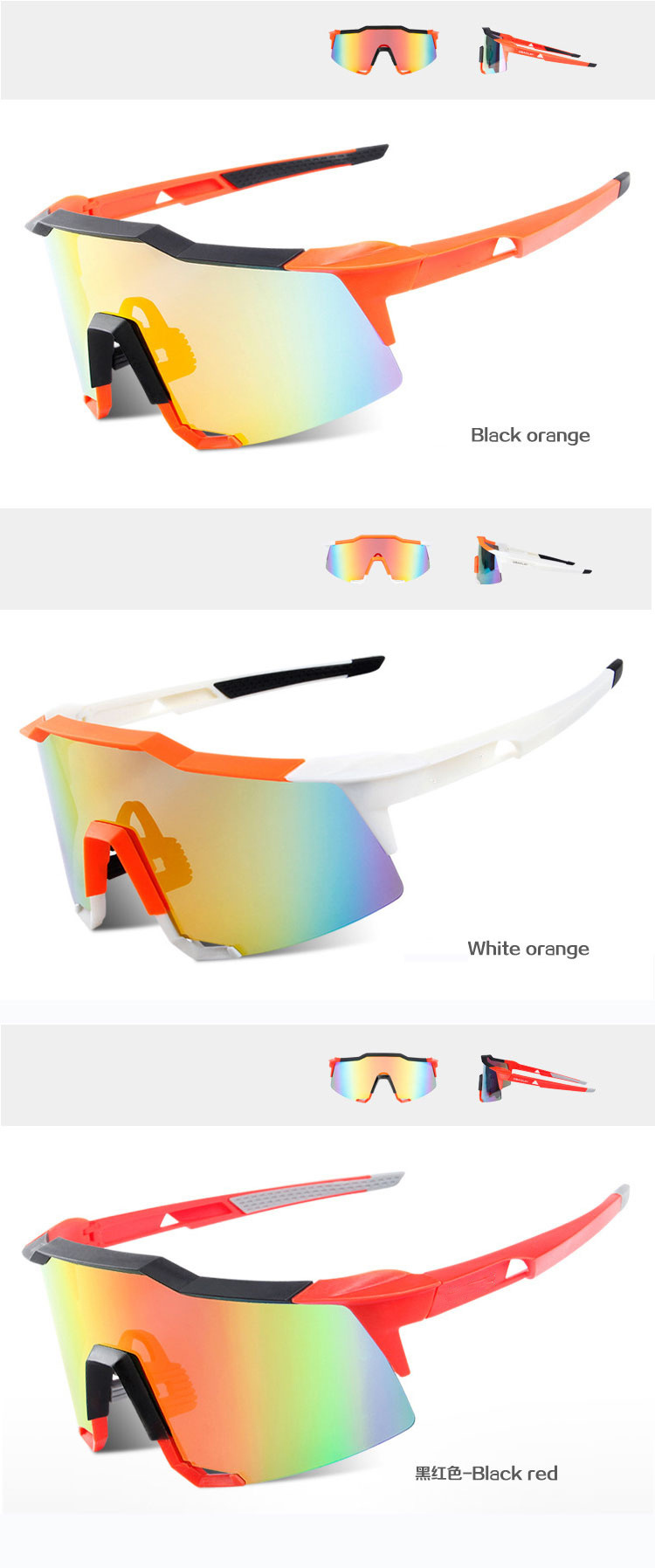 Usom Sports Cycling Sunglasses Biking Glasses with 3 Interchangeable Lenses Image Gafas Deporte
