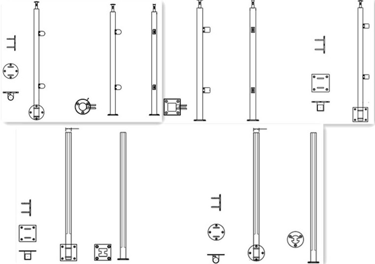 Stainless Steel Glass Railing, Custom Tempered Glass Panels Balustrade Price