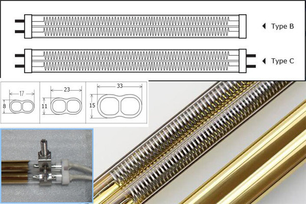 Italquartz Emitted Energy Quartz Tube Heater IR Heating Element Infrared Dryer Lamp