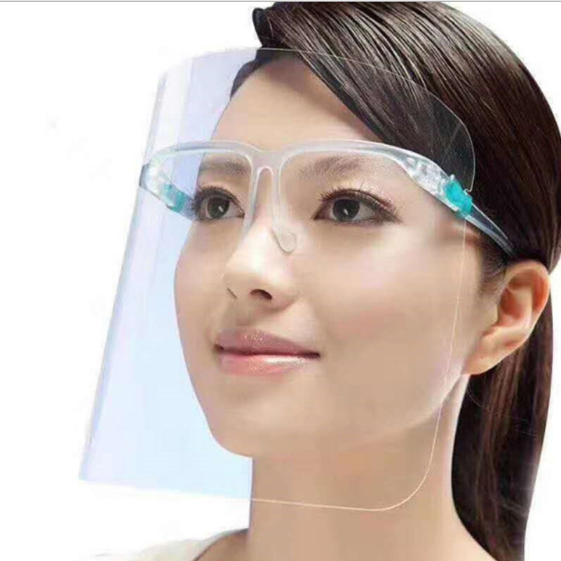 Good Quality Kitchen Cooking Plastic Reusable Transparent Eye Protection Shield Anti Fog PPE Face Shield Glass Safety Face Shield with Box