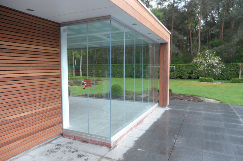 Frameless Glass Folding Doors, Frameless Interior Doors, with Tempered Double Glass