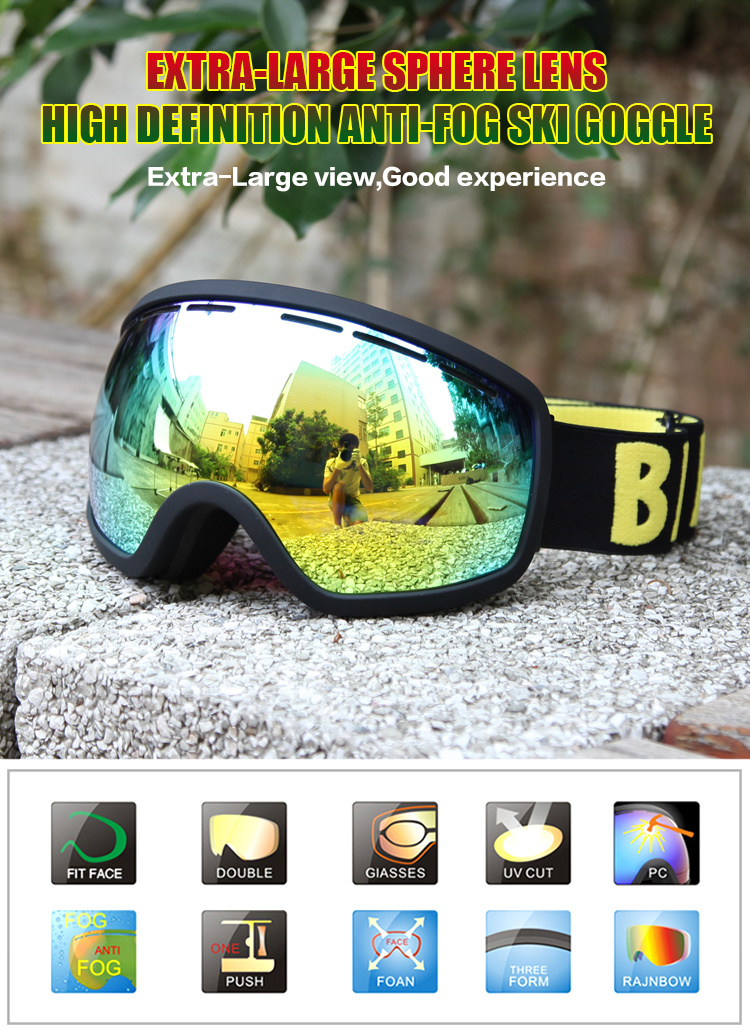 Mirror Coated Lenses Skiing Goggles OEM Support Sports Eyewear