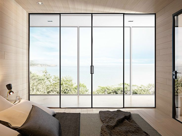 Metal Glass Aluminium Narrow Frame Sliding Door with Laminated Glass