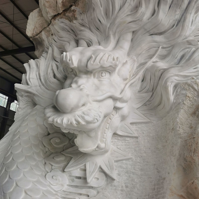 Large Outdoor Decoration Stone Marble Dragon Statue