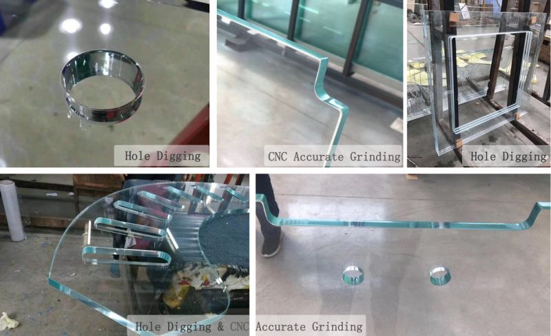 Customized Deep Processing Clear Tempered Glass Drilling Grinding Polishing Round Irregular Shape Glass