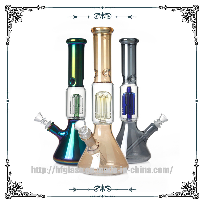 Hot Fume Glass Smoking Water Pipes Beaker 4 Arms Percolaters