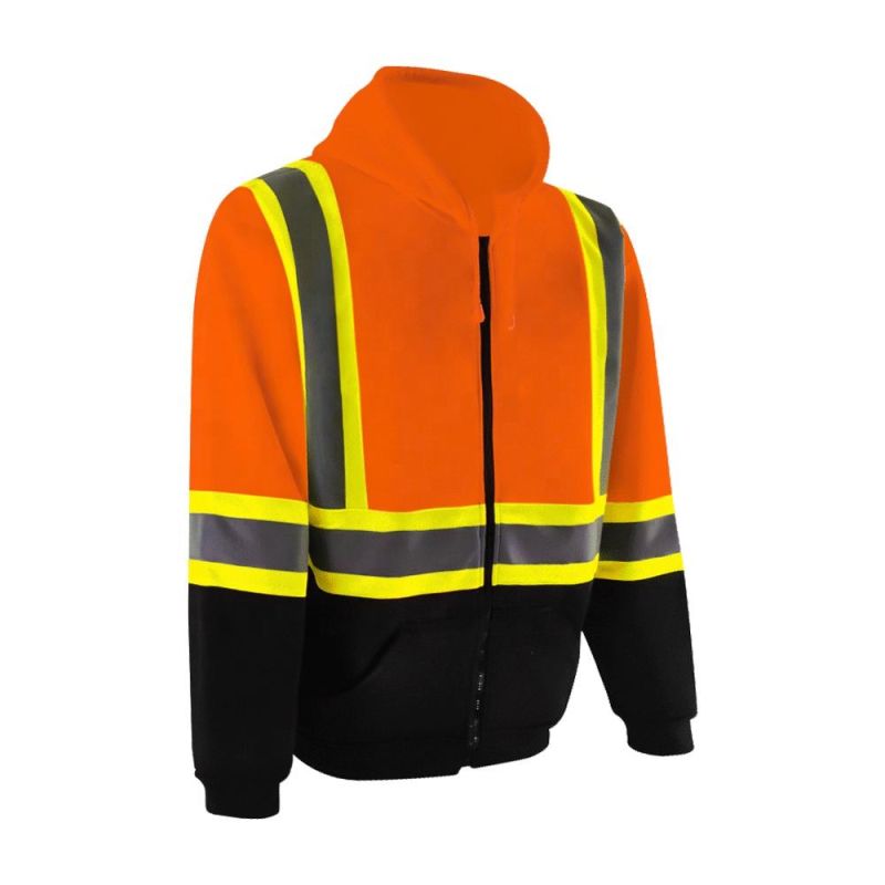 Factory Zipper Pockets High Reflective Safety Hoodie