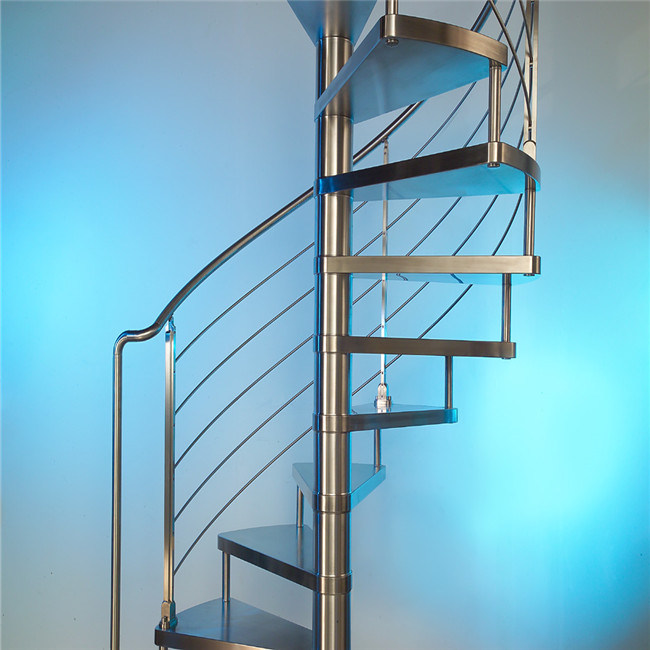 Tempered Glass Steps Piral Steel Staircase/Curved Stairs
