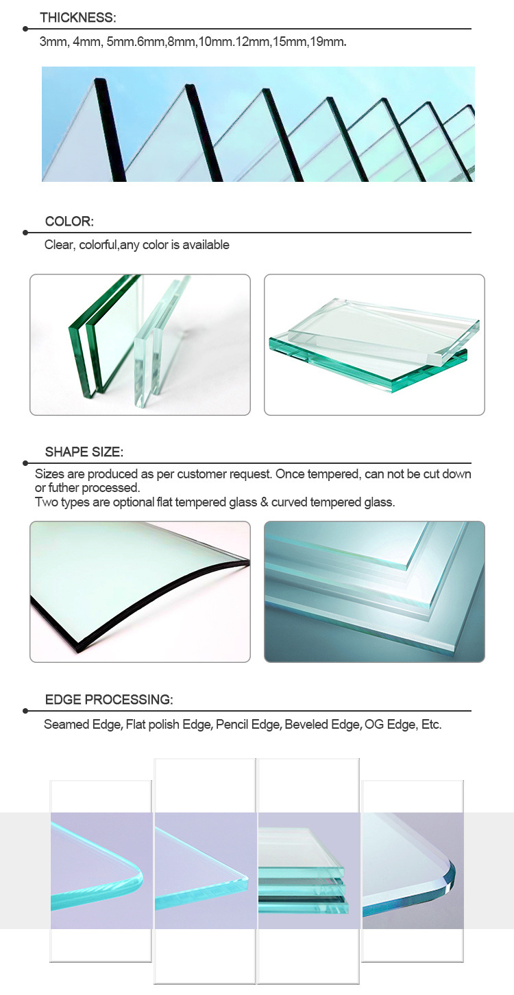 Tempered Glass Price Toughened Glass for Doors, Paritions, Railings and Shower Rooms, 10mm Toughened Glass