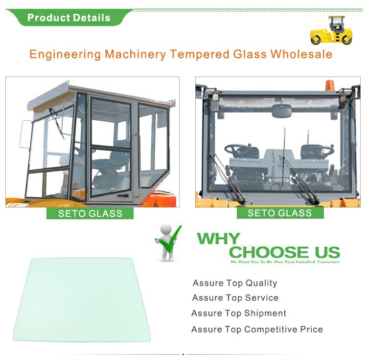 Hot Sale Gantry Crane Front Window Glass/Front Tempered Glass