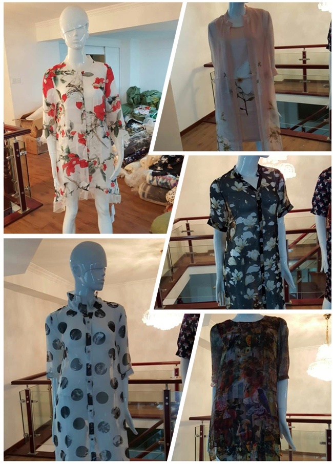 Silk Digital Printed Plain Satin Silk Textile for Dressing (SZ-0036)