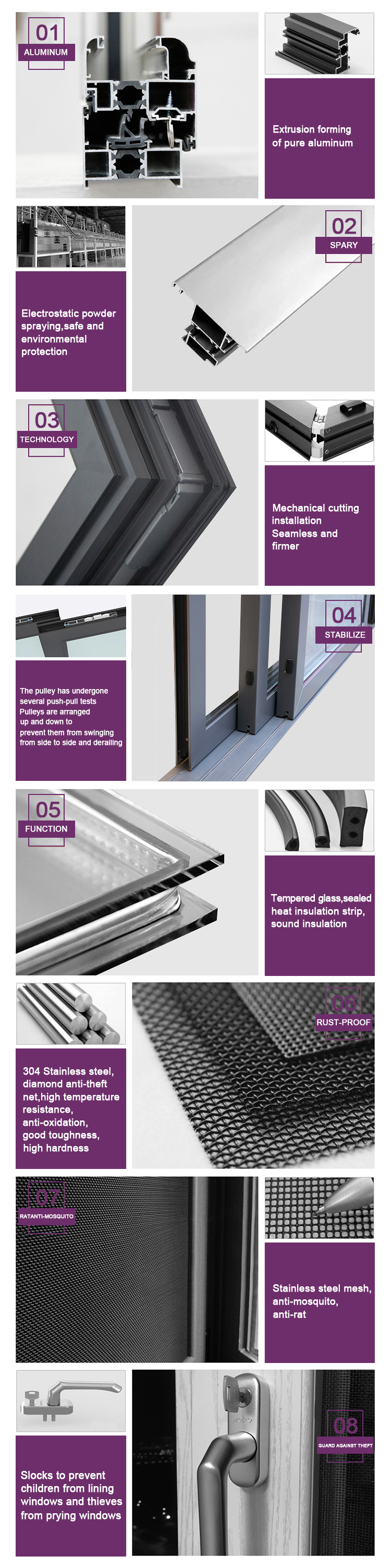 Thermal Break Aluminum/ Aluminium Glass Lift Sliding Door