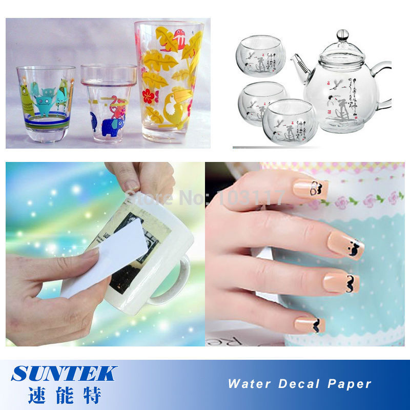 Ceramic Glass Plastic Candle Mug Cup Water Transfer Paper