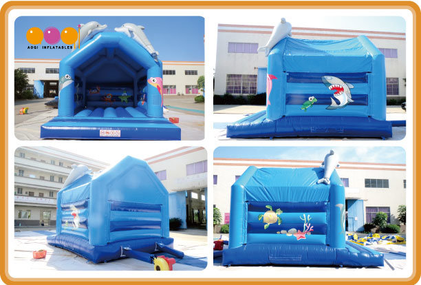 Blue Dolphin Inflatable Jumping Bouncer (AQ02280)