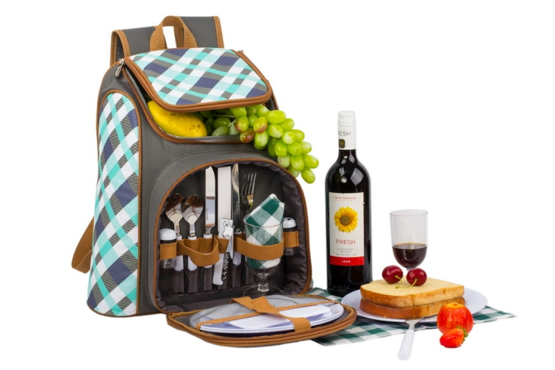 High Quality 600d Polyester 2 Person Wine Insulated Picnic Backpack