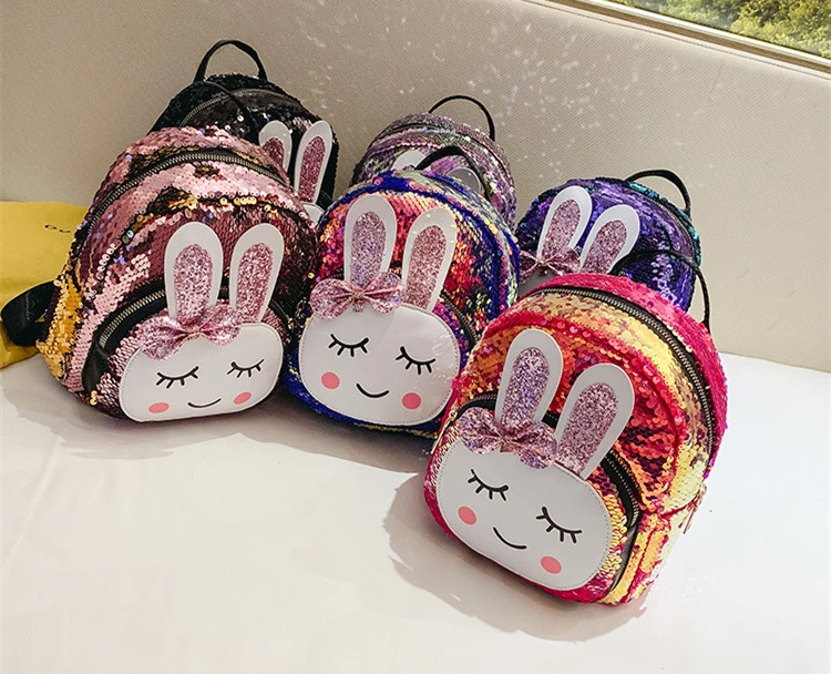 Children's Backpacks Sequined Cartoon Backpacks Female Korean Version of Trendy Primary School Bags