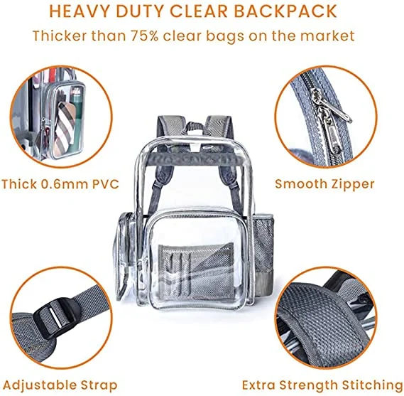 Large Clear Backpack Heavy Duty Transparent Backpacks