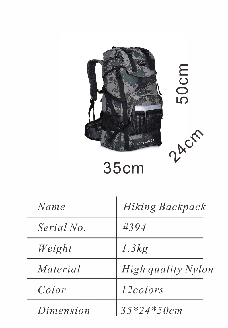 New Arrivals Hot Selling Fashion Trendy Men Women Camouflage Outdoor Backpacks Mountain Climbing Hiking Backpacks