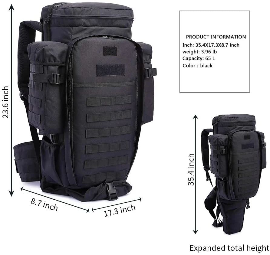 Tactical Backpack Military Outdoor Assault Pack Survival Rucksack Army Molle Bag for Hiking Trekking and Hunting