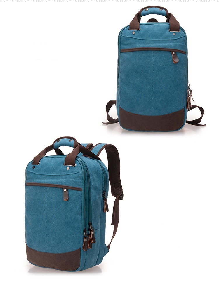College Wind Backpack Male Korean Version Trend Canvas Backpack Student Bag Laptop Bag Leisure Travel Pack