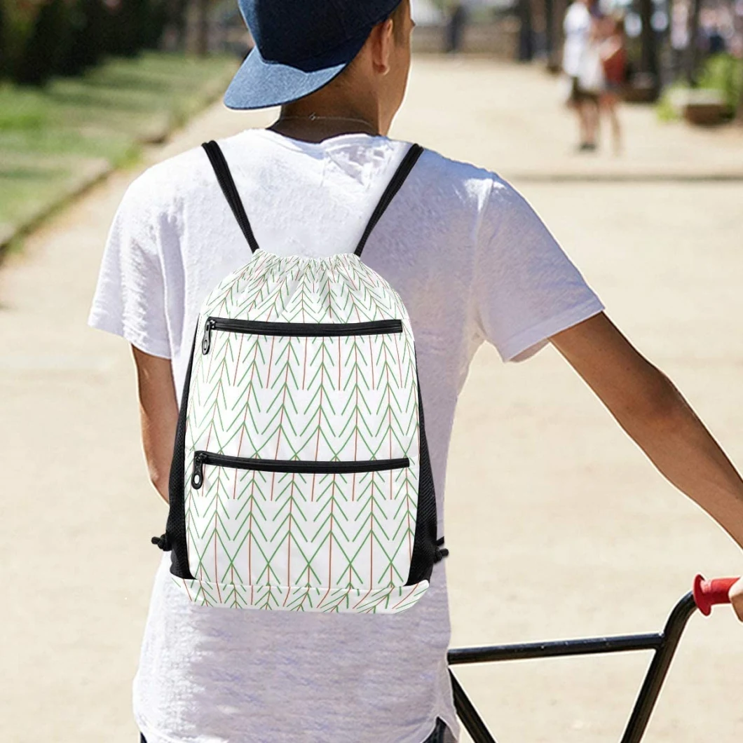 100% Polyester Custom 3D Printing Lightweight Versatile Water Proof Drawstring Backpack Sports Gym Bag Clinch Sack