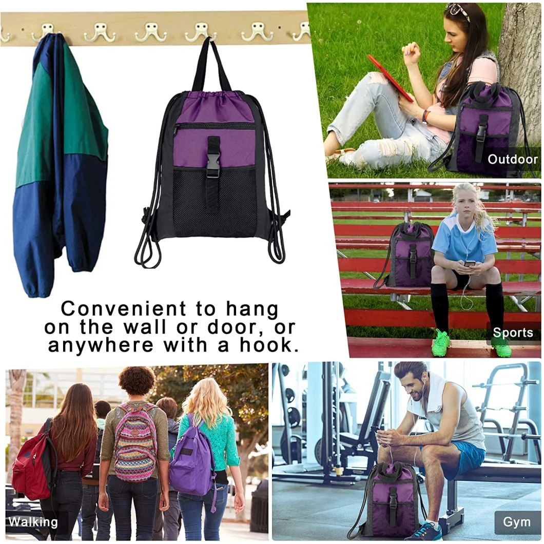 Drawstrings-Backpack-Bag-Cinch Bag Large Sports Gym String Backpack Sackpack