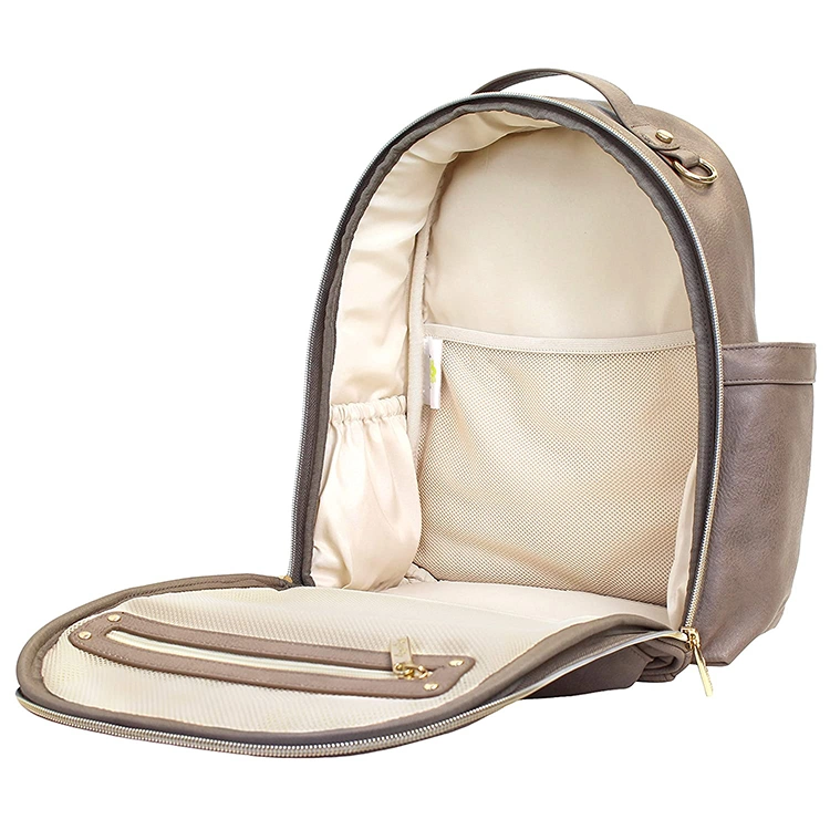 Best Seller High Quality Portable Fashion Stylish Leather Diaper Backpack for Mummy