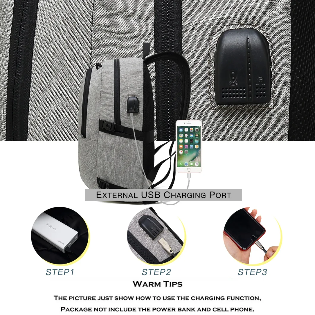 Trending 2020 Business Smart Backpack Rucksack Laptop Computer Bag with USB Charging and Headphone Port Soft Backpack in Stock