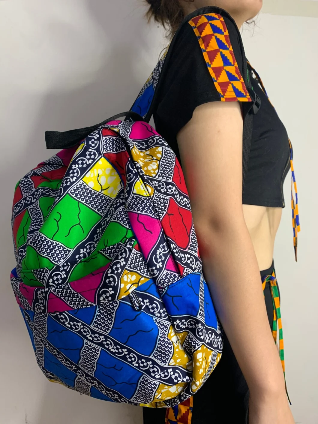 New Arrivals Shoulder Bag Colorful African Print Student Travling Fashion Casual Backpack