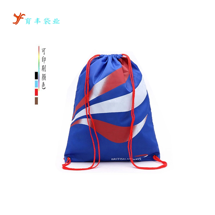 Gym Shopping Sport Yoga Nylon Drawstring Backpack String Bag