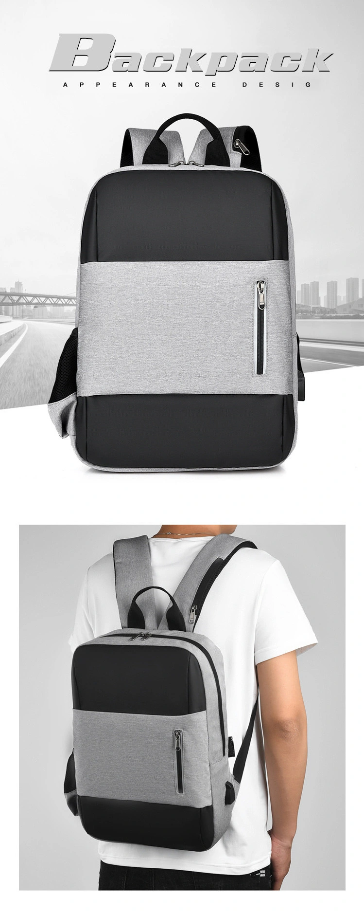 Smart Anti Thief Trolley Travel Backpack with Laptop Compartment Waterproof Business Bag USB Charging Laptop Backpack 