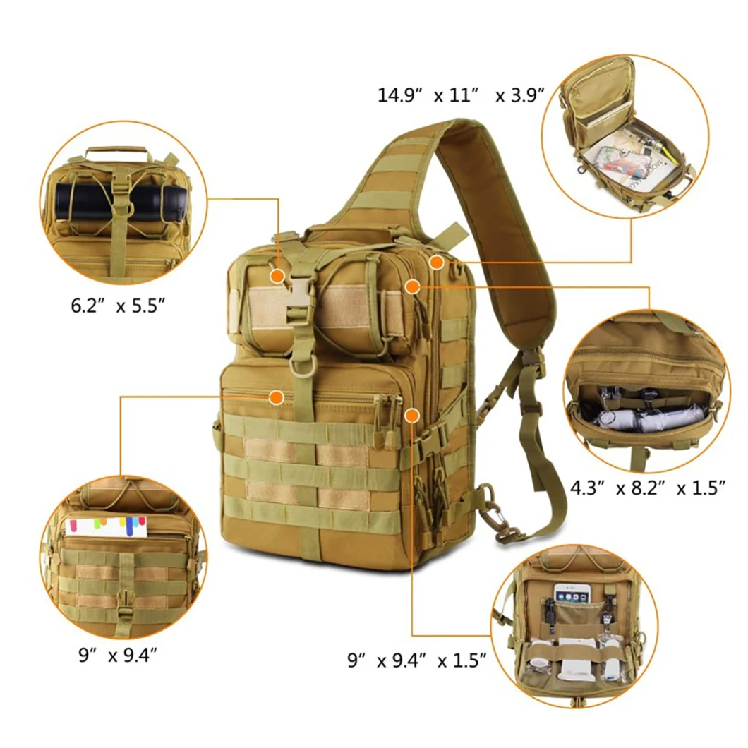 Tactical Sling Backpack Bag Military Assault Pack Rucksack Daypack for Outdoors Camping Hiking Hunting