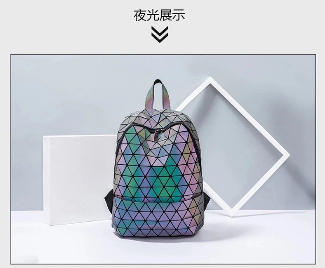 Luminous Geometric Lattice Large Capacity Backpacks Outdoor Travel Shoulder Bags