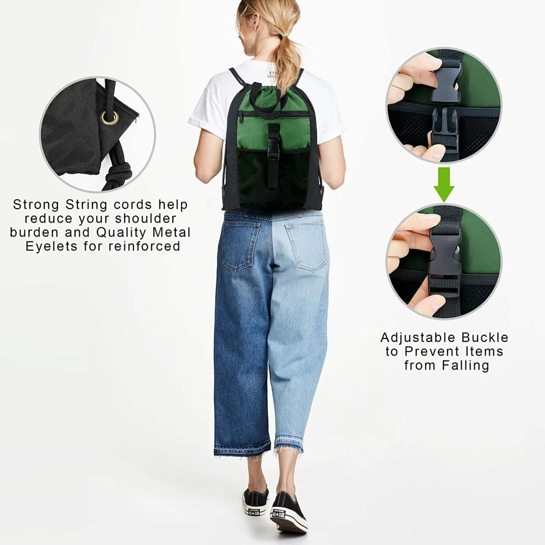 High Density Polyester Drawstring Sports Gym Backpack