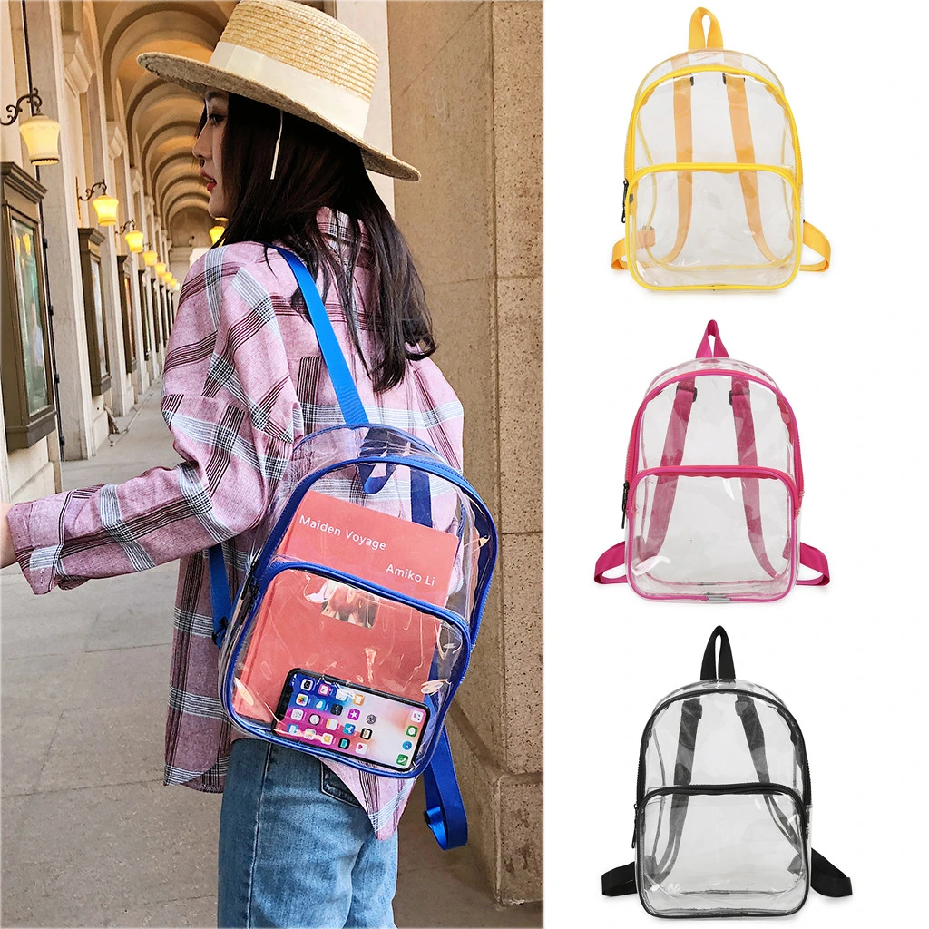 Fashion Women Backpack Transparent Versatile Student Bags High Quality Youth Leather Backpacks