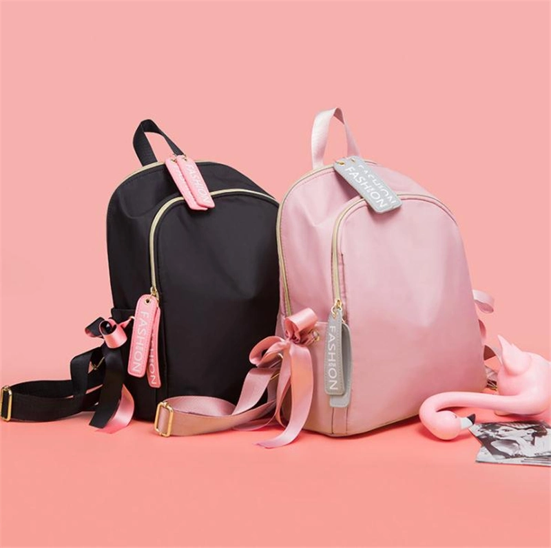 New Arrival Fashion Lady Pure Color Oxford Casual Backpack Bag