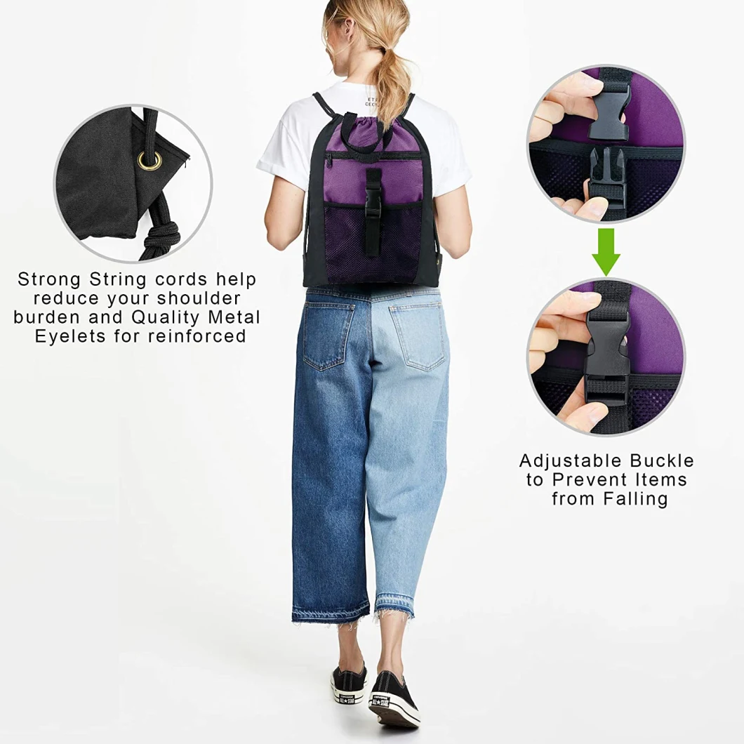 Drawstrings-Backpack-Bag-Cinch Bag Large Sports Gym String Backpack Sackpack