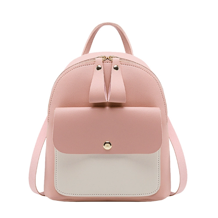 2019 New Arrival Fashion Colorful Multi-Function Mini Women Backpack, Design Contrast Color PU School Backpack