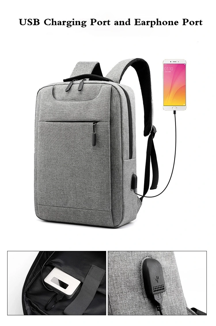 Travel Casual USB Charger Back Bag Notebook Backpack for Students Business Laptop Backpack