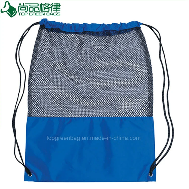 Sport Gym Fitness Drawstring Backpack Tote Bag with Mesh Window