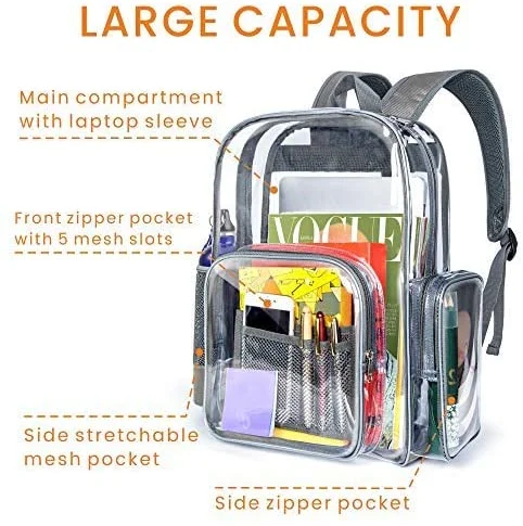 Large Clear Backpack Heavy Duty Transparent Backpacks
