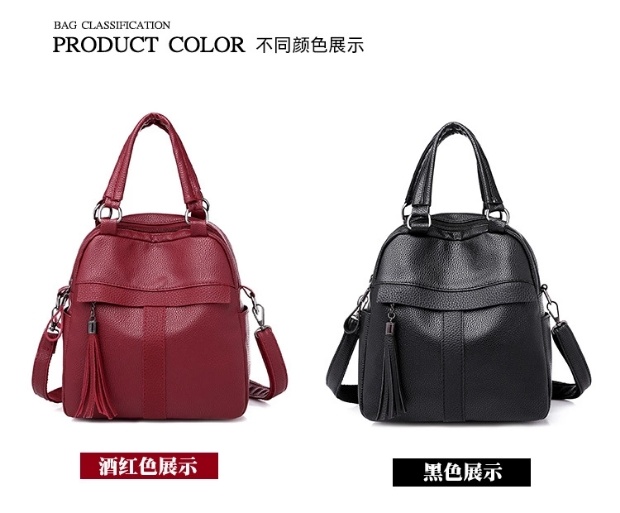 Multifunctional Leather PU Lady Handbag Backpack Bag for Women