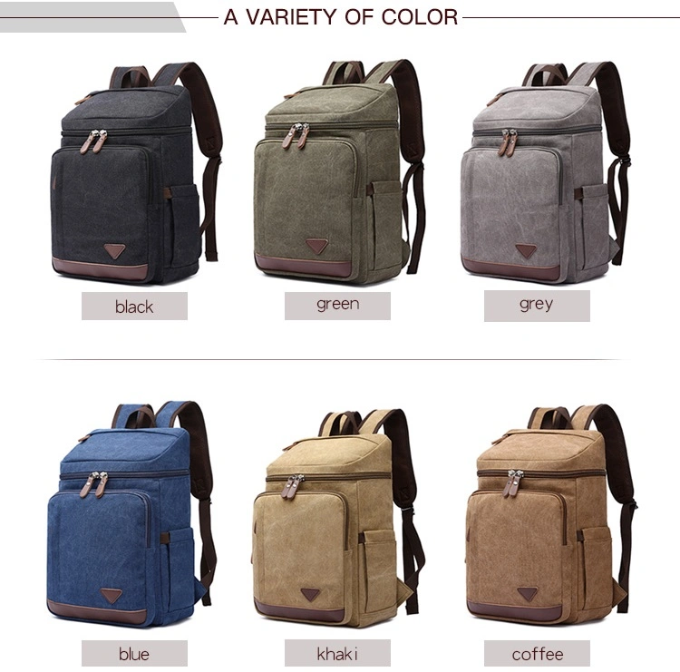 Custom Logo Big Solid Colour Back Packs Bag Unisex Teen Canvas Backpacks