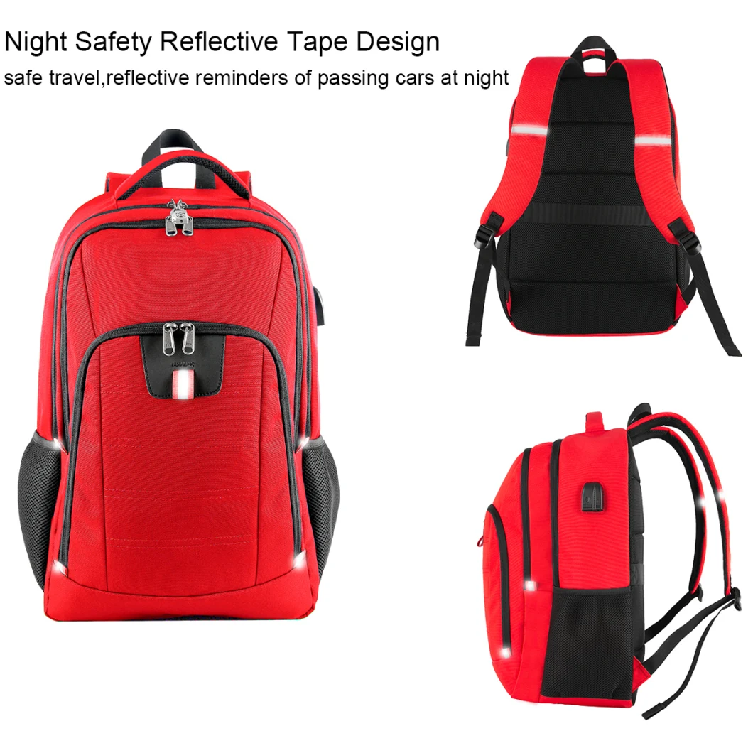 Travelling Waterproof Student Business Smart Backpack Laptop Computer Bag Rucksack with USB Charging and Headphone Port Soft Backpack in Stock