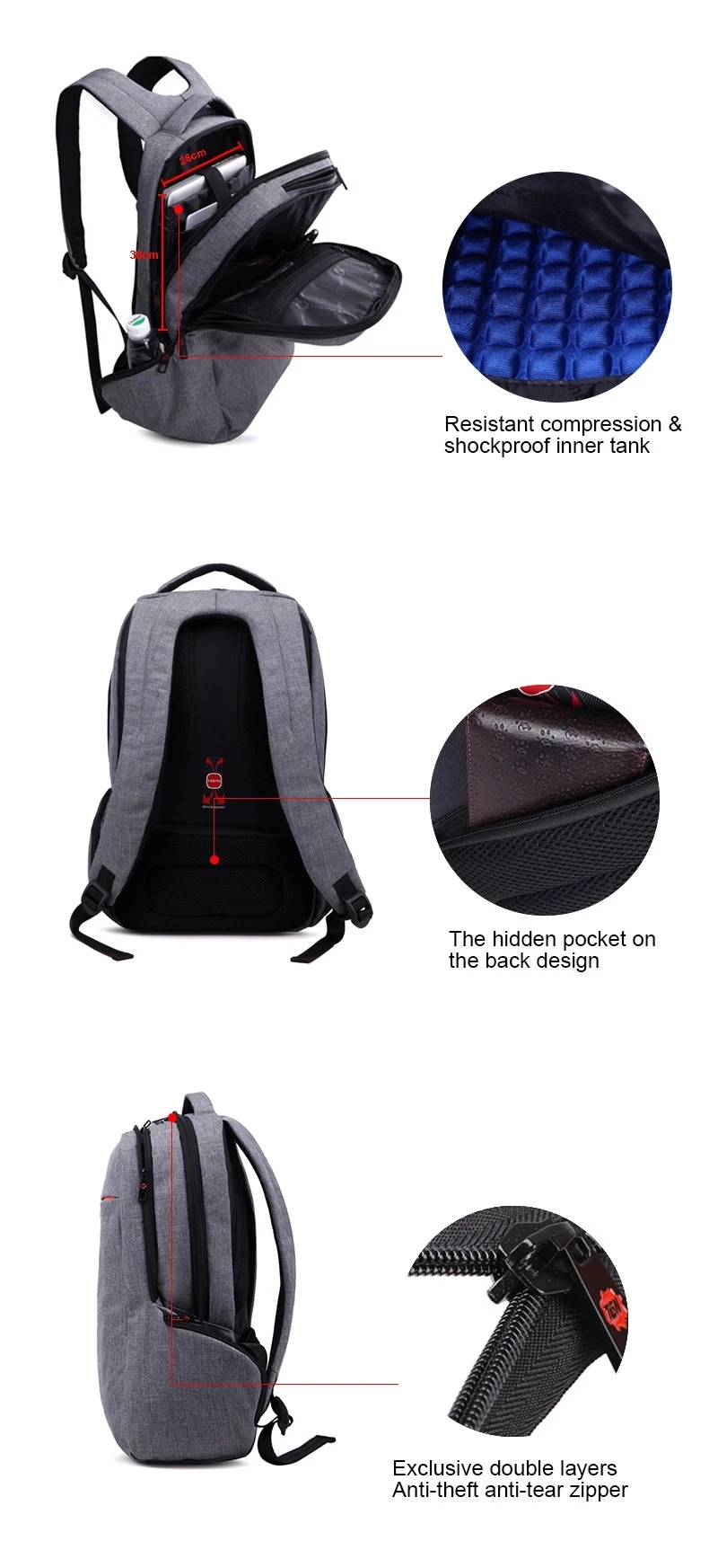 2019 New Arrival Best Selling Tigernu Laptop Backpacks for 15inch Business Bag for Men Backpack Manufacturer