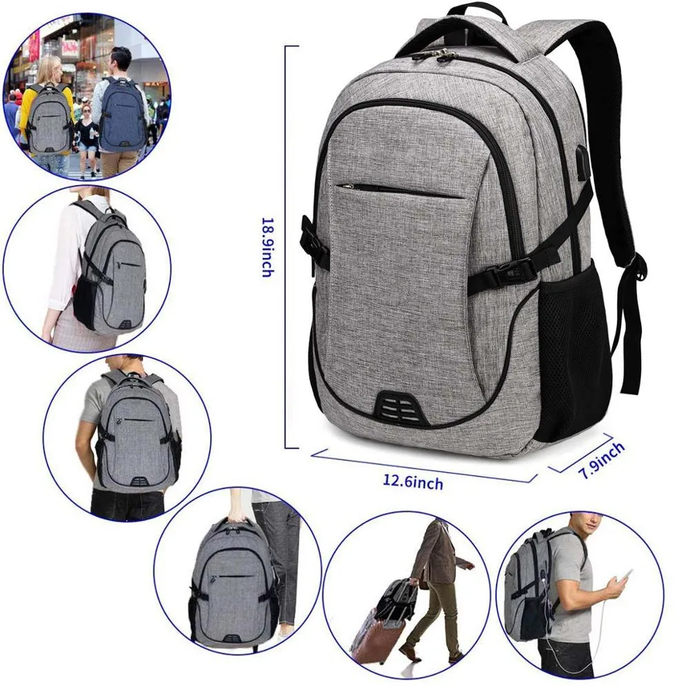 2021 New Arrival Waterproof Travel Fashion Sport Bag USB Charger Men Laptop Travel Backpack Bag