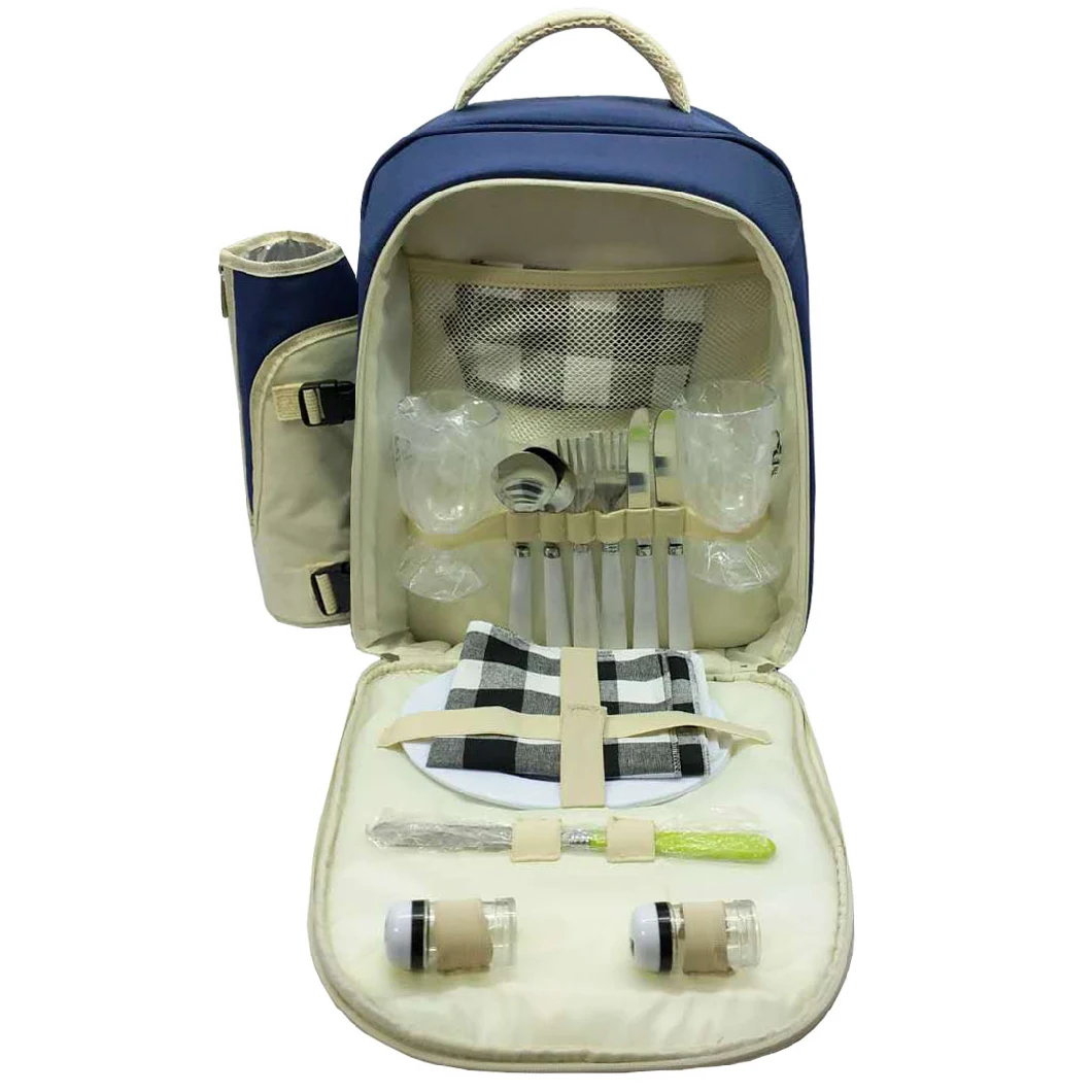 Picnic Backpack for 3 Person Set Pack with Insulated Waterproof Pouch Bag