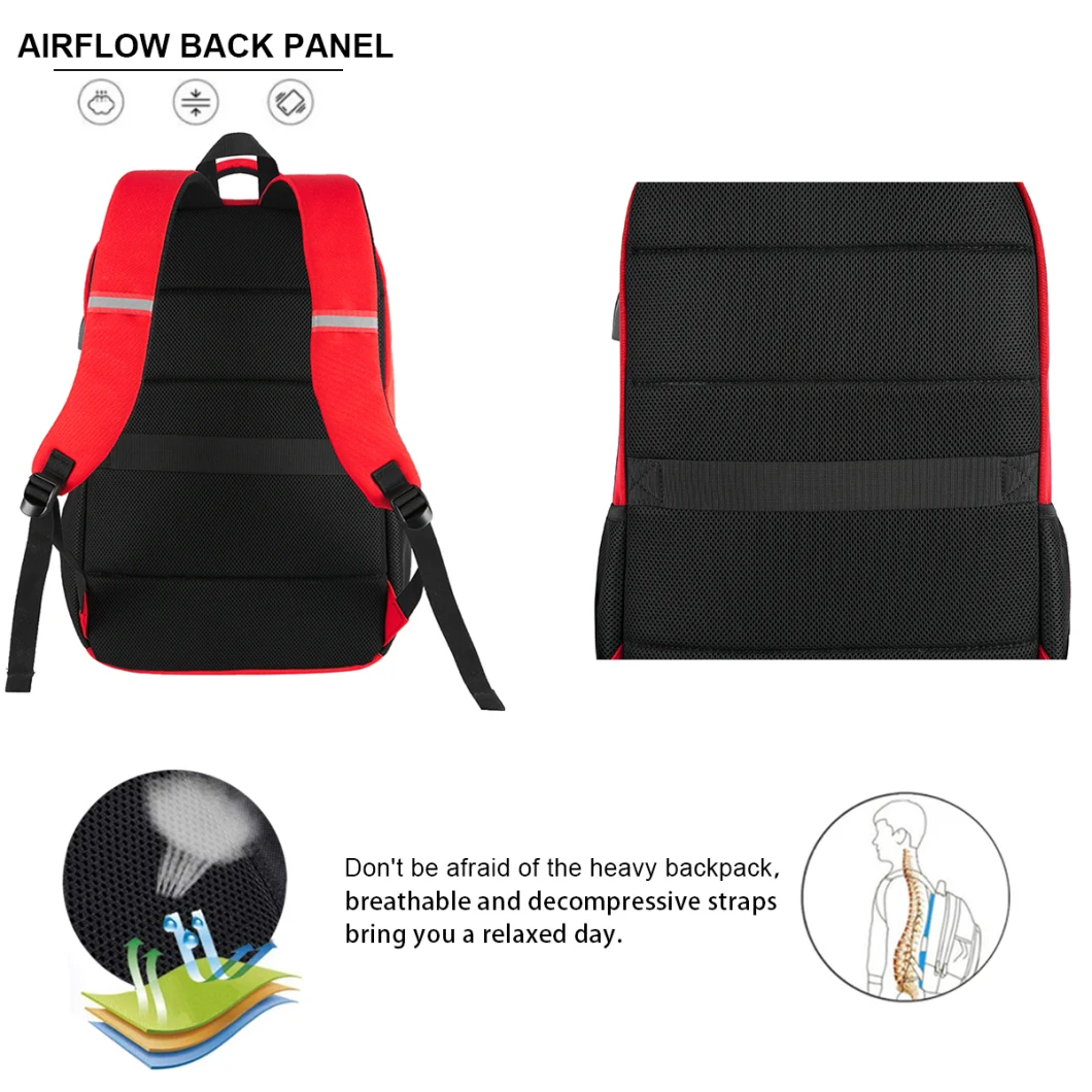 Travelling Waterproof Student Business Smart Backpack Laptop Computer Bag Rucksack with USB Charging and Headphone Port Soft Backpack in Stock