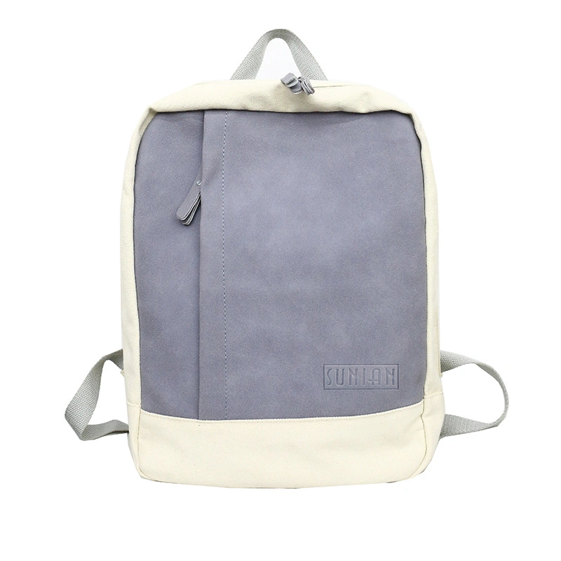 Casual Fashion Simple Student Backpack Trend Japanese Color Matching Canvas Backpack Neutral Outdoor Backpack