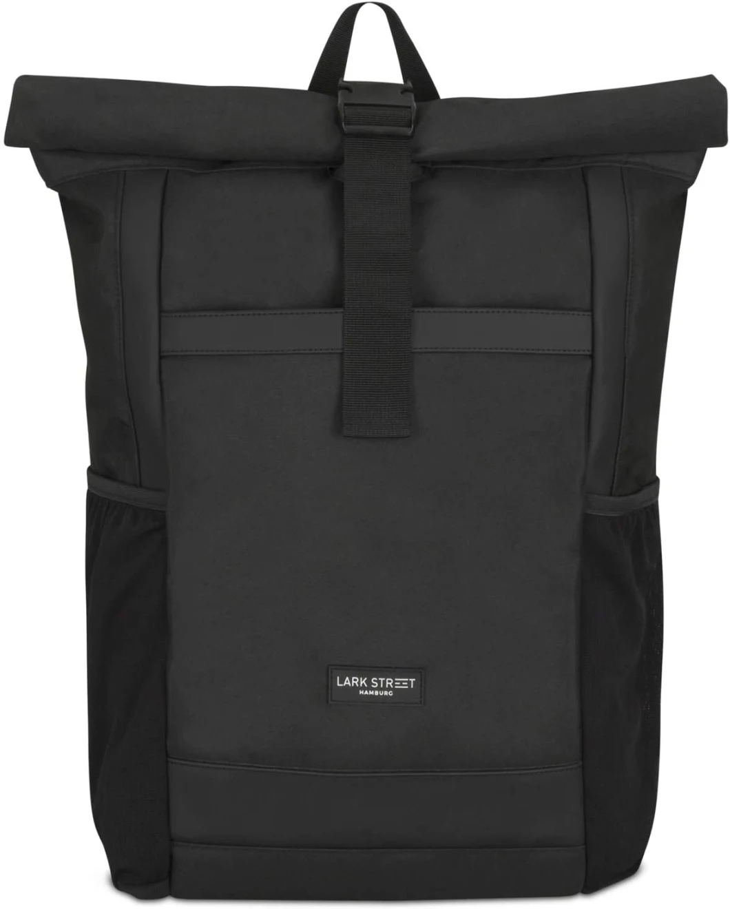 Roll Top Travel Laptop Backpack Made From Recycled Pet-Black